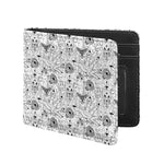 White And Black Wicca Magical Print Bifold Wallet