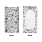 White And Black Wicca Magical Print Changing Pad Cover