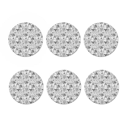 White And Black Wicca Magical Print Coaster Set