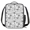 White And Black Wicca Magical Print Crossbody Lunch Bag