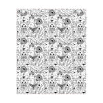 White And Black Wicca Magical Print Curtain