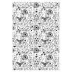 White And Black Wicca Magical Print Curtain