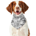 White And Black Wicca Magical Print Dog Bandana