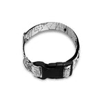 White And Black Wicca Magical Print Dog Collar