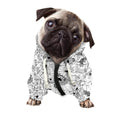 White And Black Wicca Magical Print Dog Zip Up Hoodie