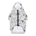 White And Black Wicca Magical Print Dog Zip Up Hoodie