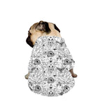 White And Black Wicca Magical Print Dog Zip Up Jacket