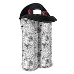 White And Black Wicca Magical Print Double Neoprene Wine Tote