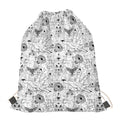 White And Black Wicca Magical Print Drawstring Bag