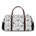 White And Black Wicca Magical Print Duffle Bag