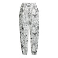 White And Black Wicca Magical Print Fleece Lined Knit Pants