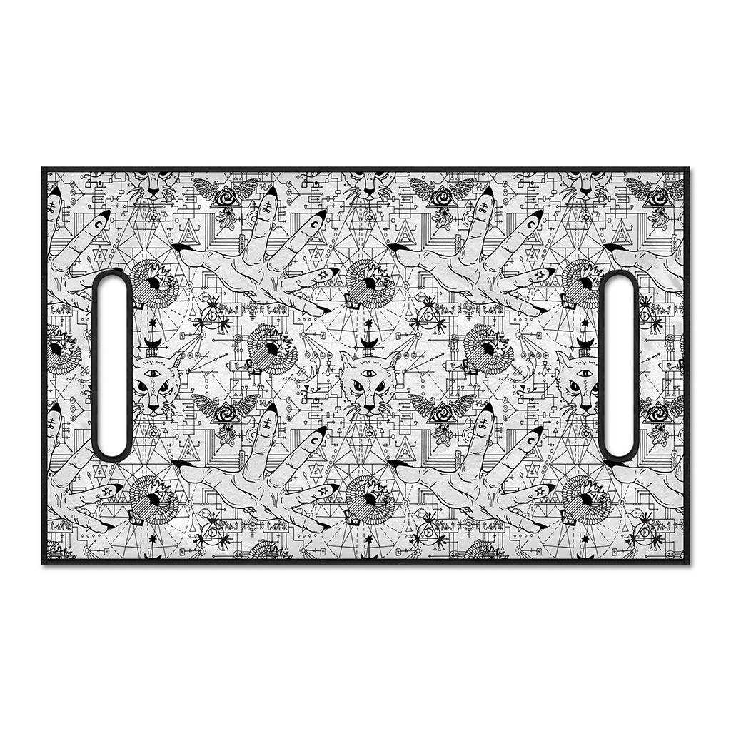 White And Black Wicca Magical Print Golf Cart Seat Cover