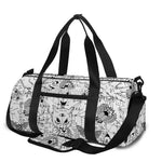 White And Black Wicca Magical Print Gym Bag