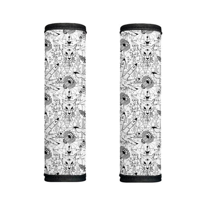 White And Black Wicca Magical Print Handle Covers