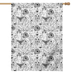 White And Black Wicca Magical Print House Flag