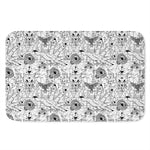 White And Black Wicca Magical Print Indoor Door Mat