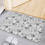 White And Black Wicca Magical Print Indoor Door Mat