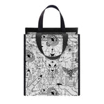 White And Black Wicca Magical Print Insulated Lunch Tote