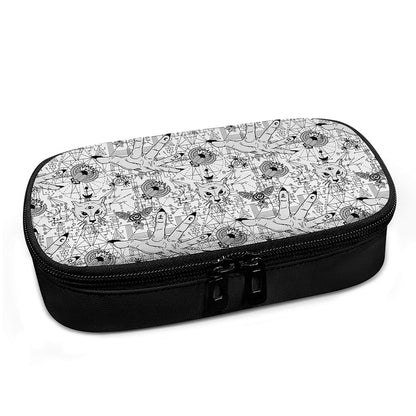 White And Black Wicca Magical Print Insulin Cooler Travel Case