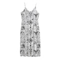 White And Black Wicca Magical Print Jersey Midi Cami Dress