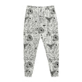 White And Black Wicca Magical Print Jogger Pants