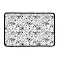 White And Black Wicca Magical Print Kitchen Mat
