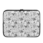 White And Black Wicca Magical Print Laptop Sleeve