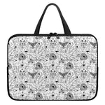 White And Black Wicca Magical Print Laptop Sleeve With Handle