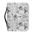 White And Black Wicca Magical Print Leather Bible Cover