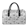 White And Black Wicca Magical Print Leather Duffel Bag