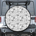White And Black Wicca Magical Print Leather Spare Tire Cover