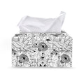 White And Black Wicca Magical Print Leather Tissue Box Cover