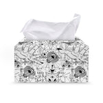 White And Black Wicca Magical Print Leather Tissue Box Cover