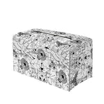 White And Black Wicca Magical Print Leather Tissue Box Cover