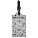 White And Black Wicca Magical Print Luggage Tag
