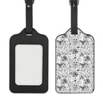 White And Black Wicca Magical Print Luggage Tag