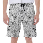 White And Black Wicca Magical Print Men's Beach Shorts