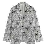 White And Black Wicca Magical Print Men's Blazer