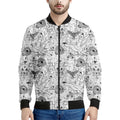 White And Black Wicca Magical Print Men's Bomber Jacket