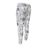 White And Black Wicca Magical Print Men's Compression Pants