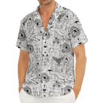 White And Black Wicca Magical Print Men's Deep V-Neck Shirt