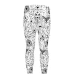 White And Black Wicca Magical Print Men's leggings