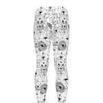 White And Black Wicca Magical Print Men's leggings