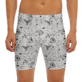 White And Black Wicca Magical Print Men's Long Boxer Briefs