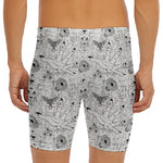 White And Black Wicca Magical Print Men's Long Boxer Briefs