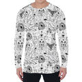White And Black Wicca Magical Print Men's Long Sleeve T-Shirt