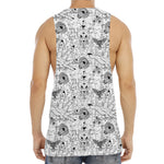 White And Black Wicca Magical Print Men's Muscle Tank Top