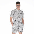 White And Black Wicca Magical Print Men's Romper