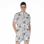 White And Black Wicca Magical Print Men's Rompers