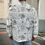 White And Black Wicca Magical Print Men's Shirt Jacket